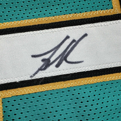 Autographed/Signed Mike Bibby Vancouver Teal Retro Basketball Jersey JSA COA