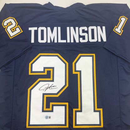 Autographed/Signed LaDainian Tomlinson San Diego Dark Blue Football Jersey JSA COA