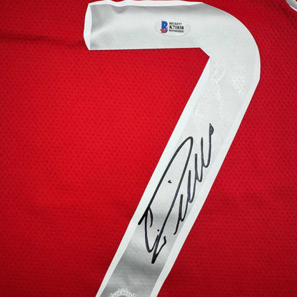 Autographed/Signed Cristiano Ronaldo Manchester United Red Soccer Jersey Beckett BAS COA