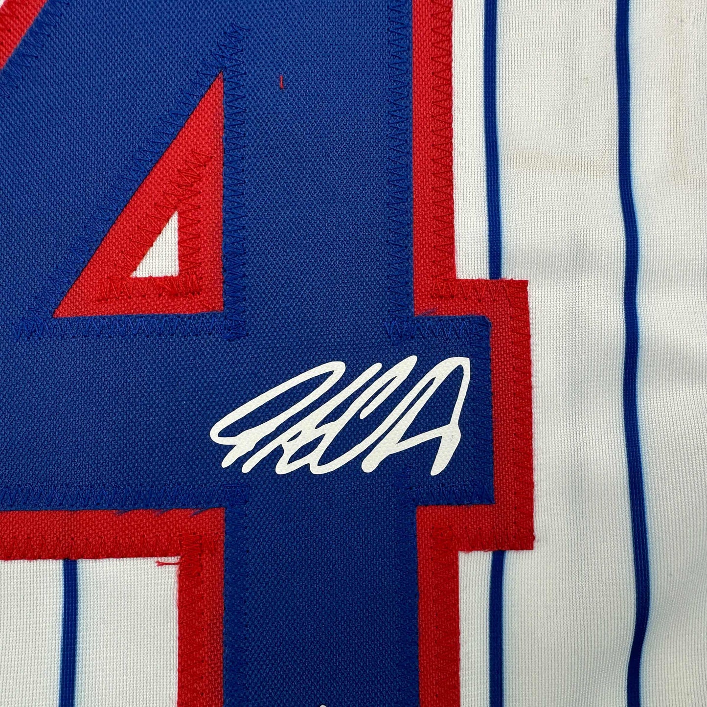 Facsimile Autographed Pete Crow-Armstrong PCA Chicago Pinstripe Reprint Laser Auto Baseball Jersey Size Men's XL