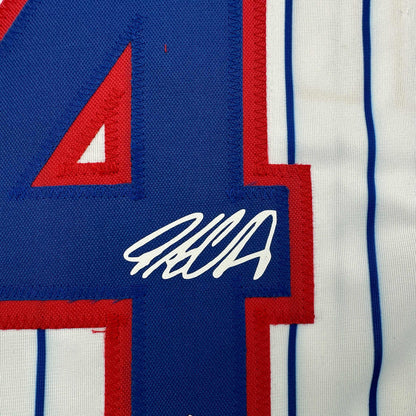 Facsimile Autographed Pete Crow-Armstrong PCA Chicago Pinstripe Reprint Laser Auto Baseball Jersey Size Men's XL