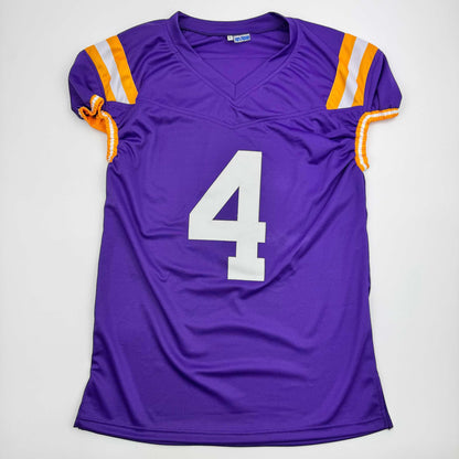 Autographed/Signed CJ C.J. Daniels LSU Purple College Football Jersey Beckett BAS COA