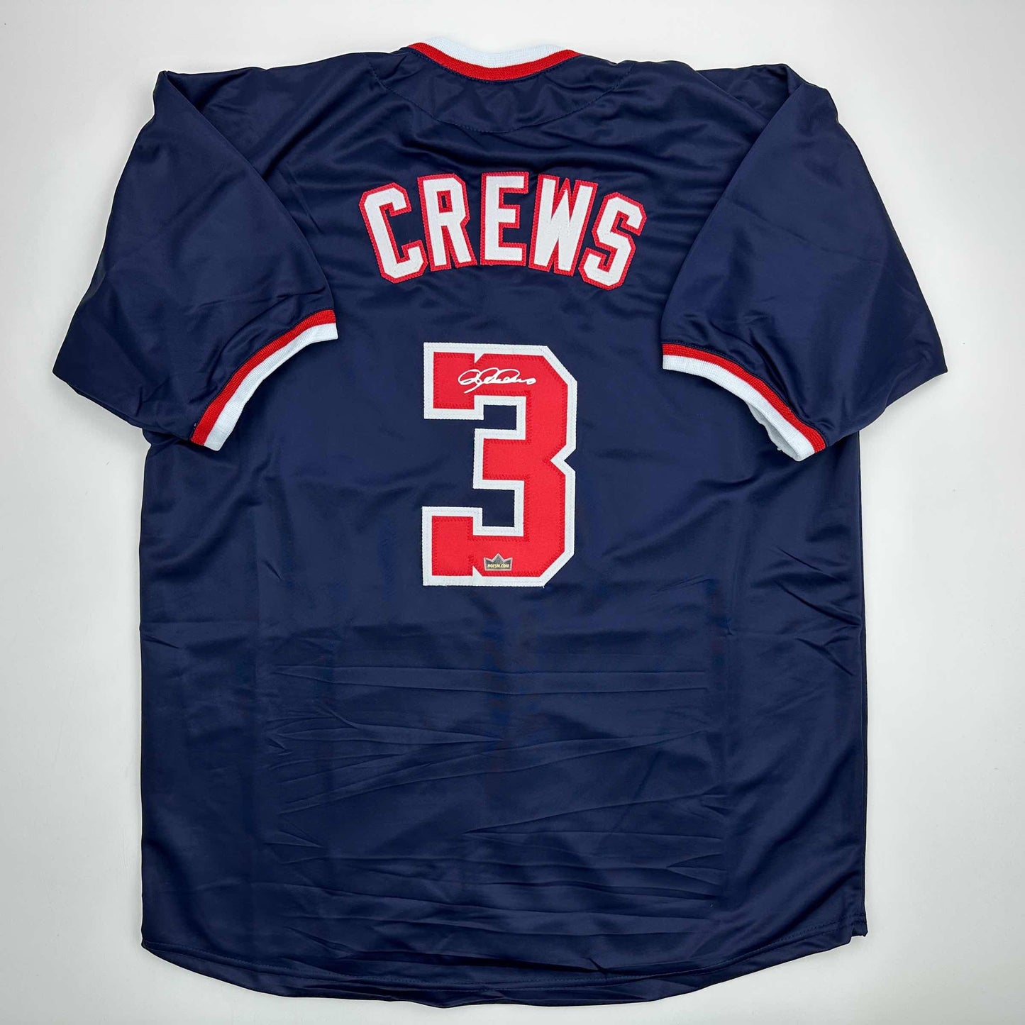 Facsimile Autographed Dylan Crews Washington Blue Reprint Laser Auto Baseball Jersey Size Men's XL