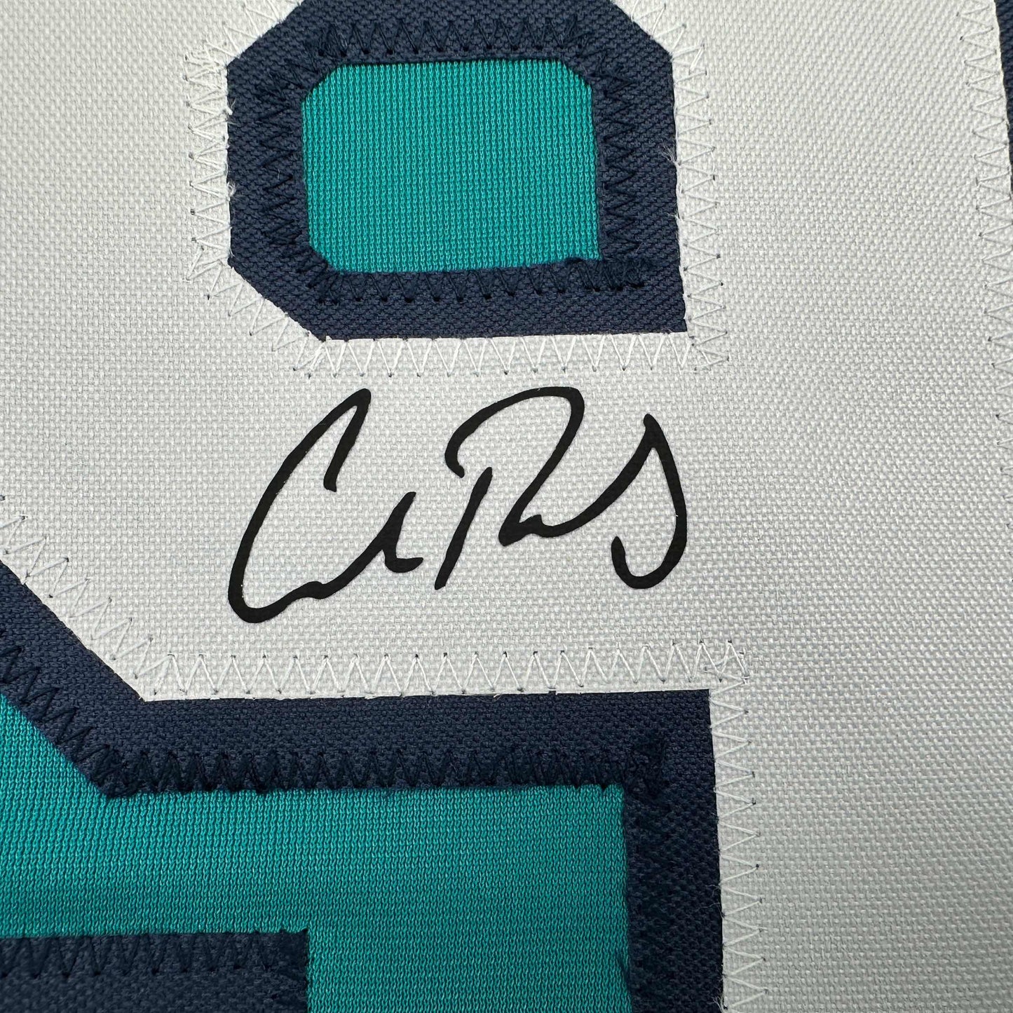 Facsimile Autographed Cal Raleigh Seattle Teal Reprint Laser Auto Baseball Jersey Size Men's XL