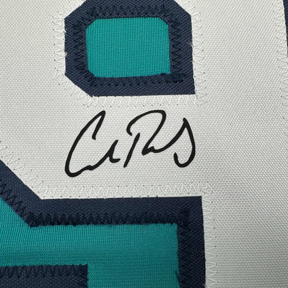 Facsimile Autographed Cal Raleigh Seattle Teal Reprint Laser Auto Baseball Jersey Size Men's XL