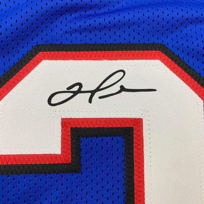 Facsimile Autographed Damar Hamlin Buffalo Blue Reprint Laser Auto Football Jersey Size Men's XL