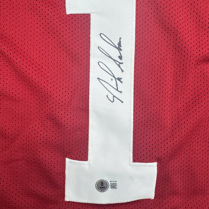 Autographed/Signed Nick Saban Alabama Red College Football Jersey PSA/DNA COA