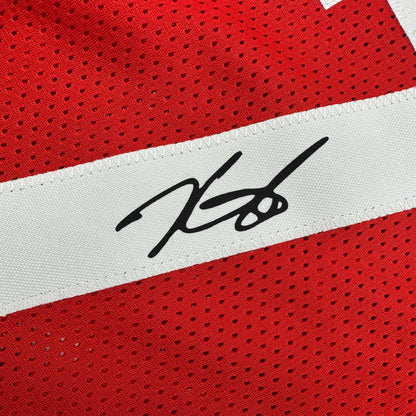 Facsimile Autographed Kevin Durant Houston Red Reprint Laser Auto Basketball Jersey Size Men's XL
