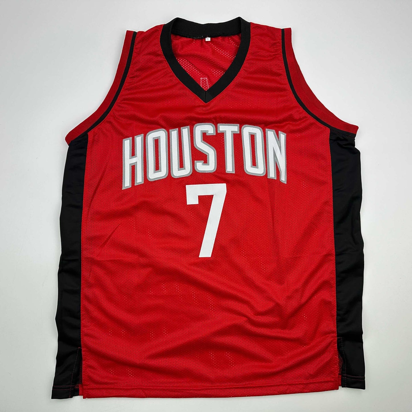 Facsimile Autographed Kevin Durant Houston Red Reprint Laser Auto Basketball Jersey Size Men's XL