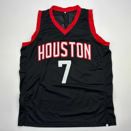 Facsimile Autographed Kevin Durant Houston Black Reprint Laser Auto Basketball Jersey Size Men's XL