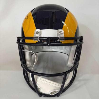 Autographed/Signed Aaron Donald Los Angeles Rams Eclipse Full Size F/S Football Helmet JSA COA