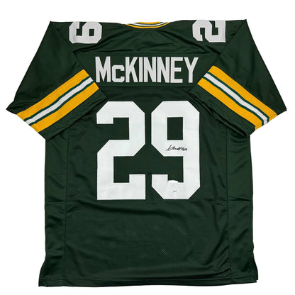 Autographed/Signed Xavier McKinney Green Bay Green Football Jersey JSA COA