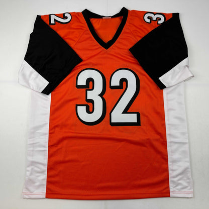 Autographed/Signed Rudi Johnson Cincinnati Orange Football Jersey JSA COA