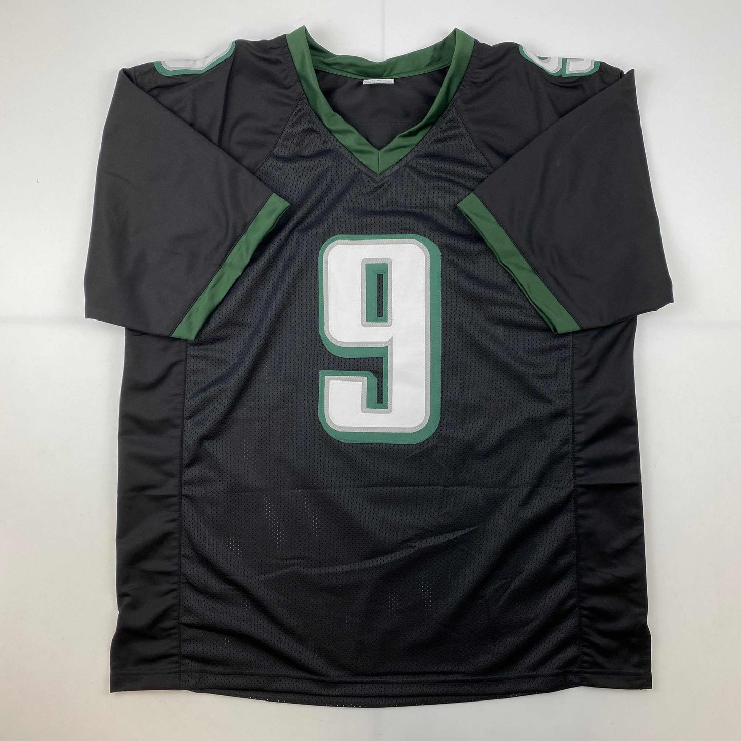 Facsimile Autographed Nick Foles Philadelphia Black Reprint Laser Auto Football Jersey Size Men's XL