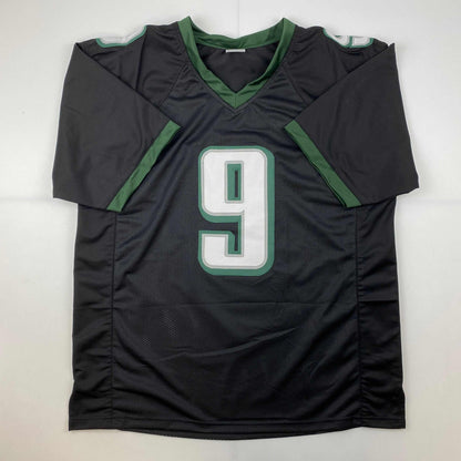 Facsimile Autographed Nick Foles Philadelphia Black Reprint Laser Auto Football Jersey Size Men's XL