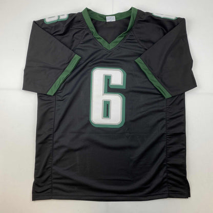 Facsimile Autographed DeVonta Smith Philadelphia Black Reprint Laser Auto Football Jersey Size Men's XL
