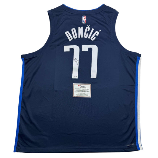 Autographed/Signed Luka Doncic Dallas Mavericks Dark Blue Authentic Basketball Jersey Fanatics COA
