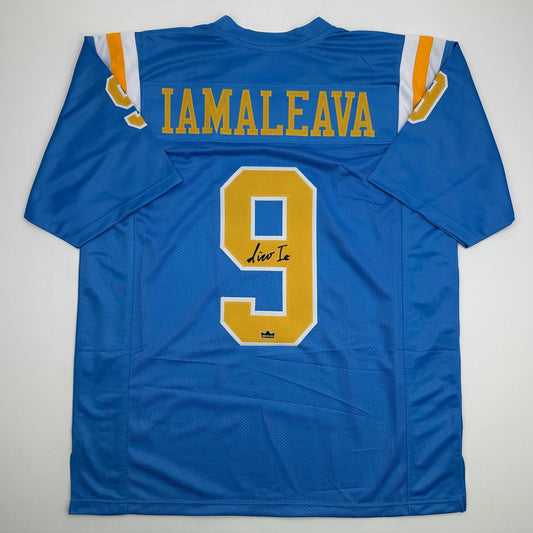 Facsimile Autographed Nico Iamaleava UCLA Blue Reprint Laser Auto College Football Jersey Size Men's XL