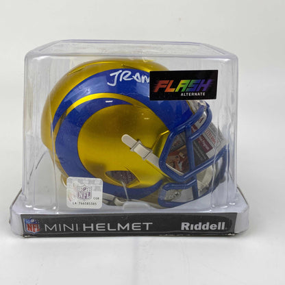 Autographed/Signed Jalen Ramsey Los Angeles Rams Flash Mini Football Helmet JSA COA