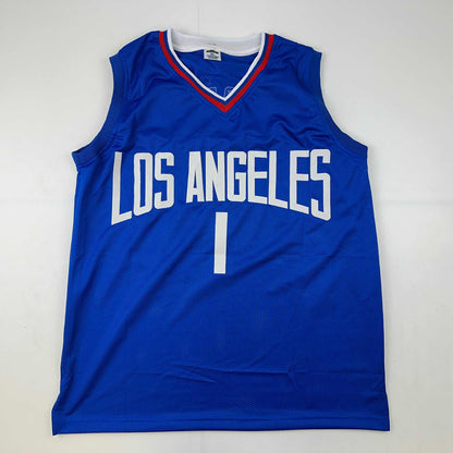 Facsimile Autographed James Harden Los Angeles LA Blue Reprint Laser Auto Basketball Jersey Size Men's XL