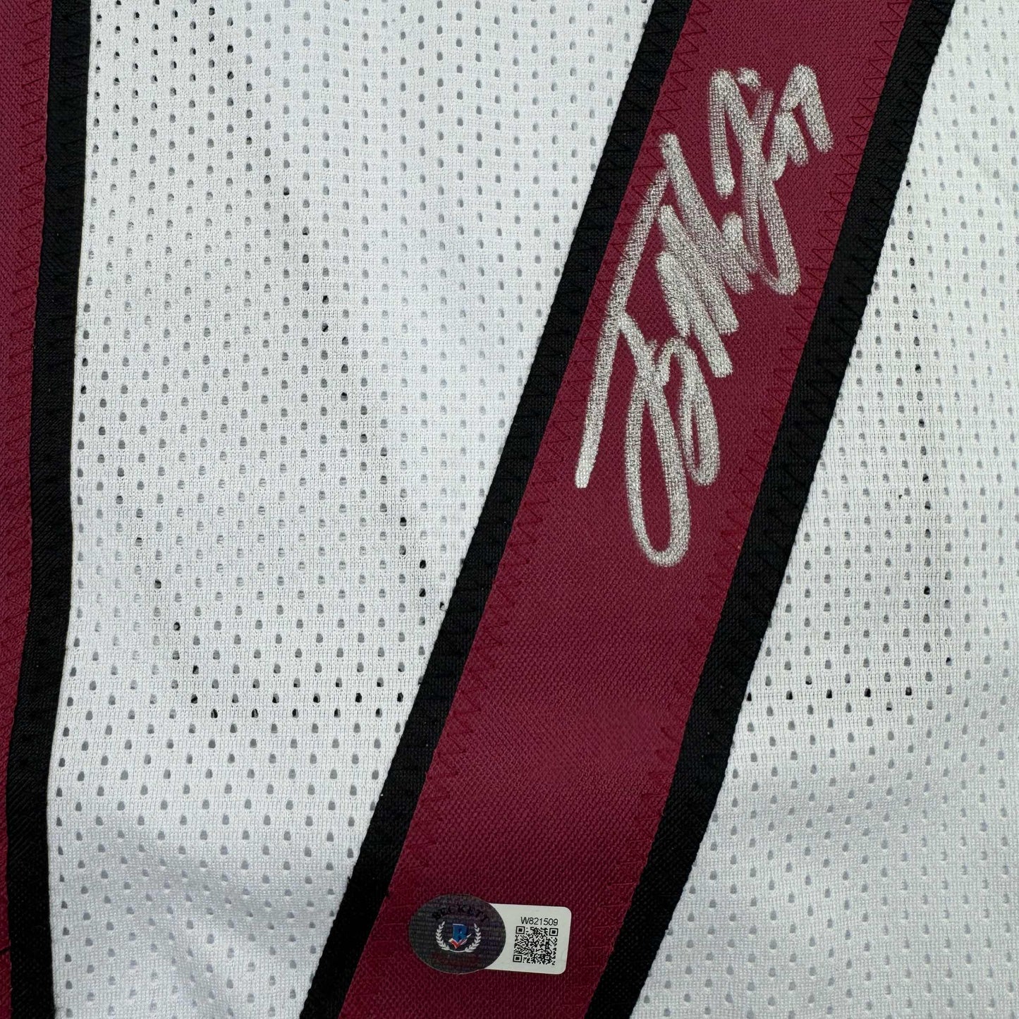 Autographed/Signed Terry McLaurin Washington White Football Jersey Beckett BAS COA
