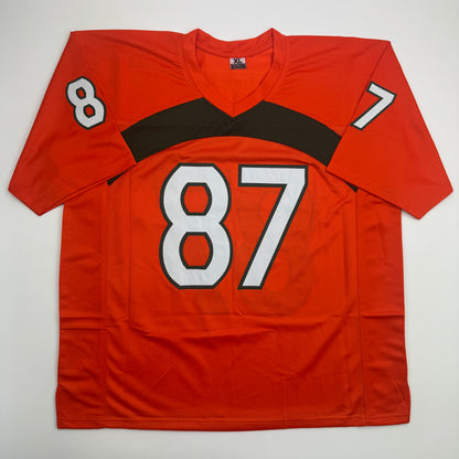 Autographed/Signed Reggie Wayne Miami Orange College Football Jersey Beckett BAS COA