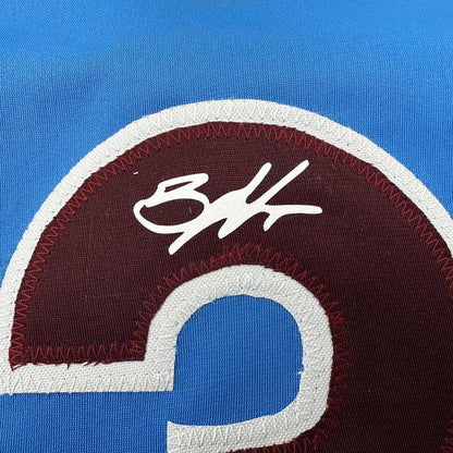 Facsimile Autographed Bryce Harper Philadelphia Blue Retro Reprint Laser Auto Baseball Jersey Size Men's XL