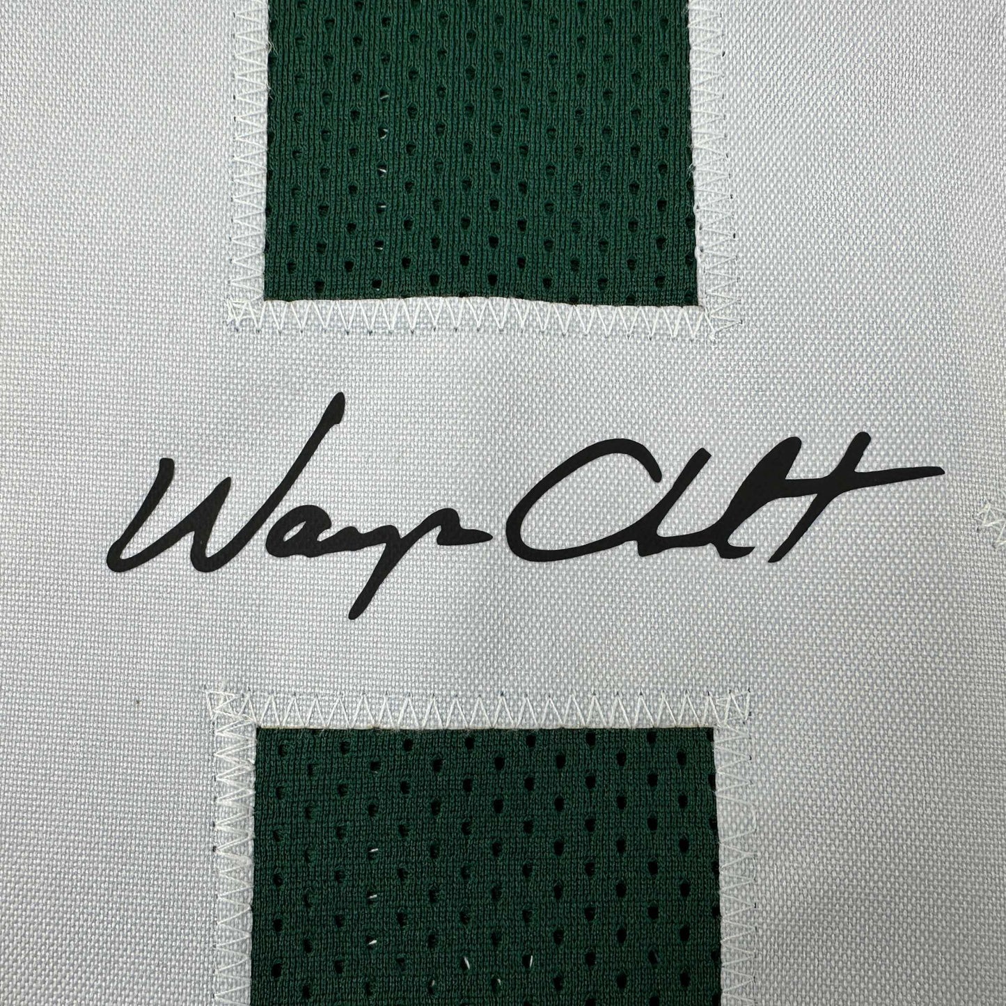 Framed Facsimile Autographed Wayne Chrebet 35x39 New York Green Reprint Laser Auto Football Jersey