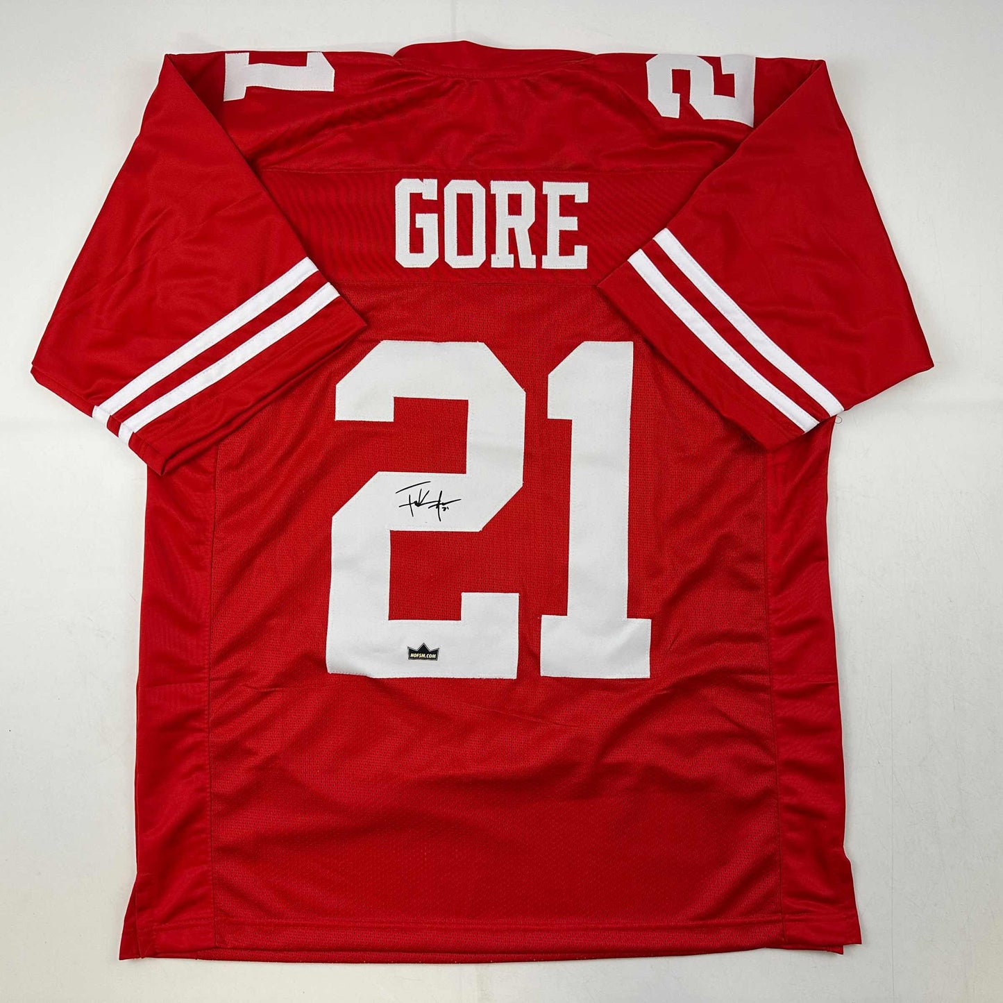 Facsimile Autographed Frank Gore San Francisco Red Reprint Laser Auto Football Jersey Size Men's XL