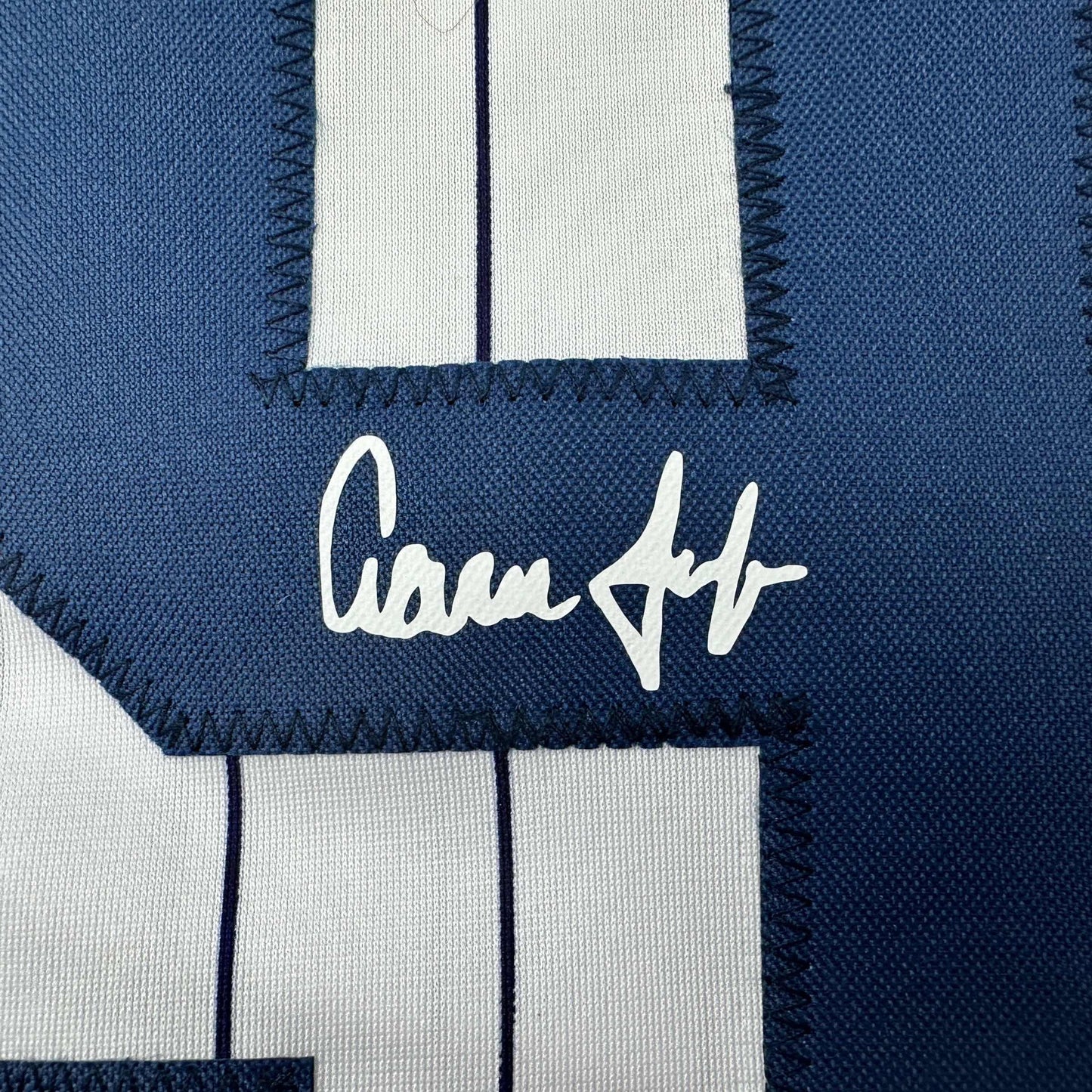 Facsimile Autographed Aaron Judge New York Pinstripe Reprint Laser Auto Baseball Jersey Size Men's XL