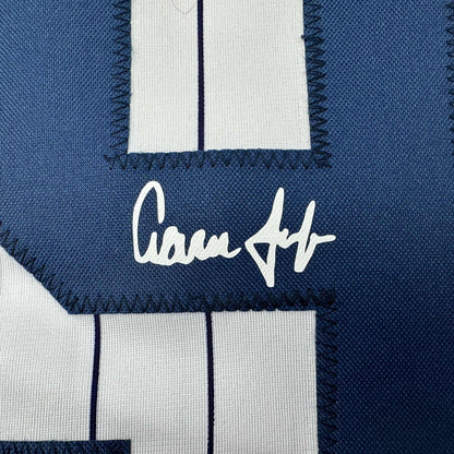 Facsimile Autographed Aaron Judge New York Pinstripe Reprint Laser Auto Baseball Jersey Size Men's XL