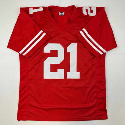Facsimile Autographed Frank Gore San Francisco Red Reprint Laser Auto Football Jersey Size Men's XL