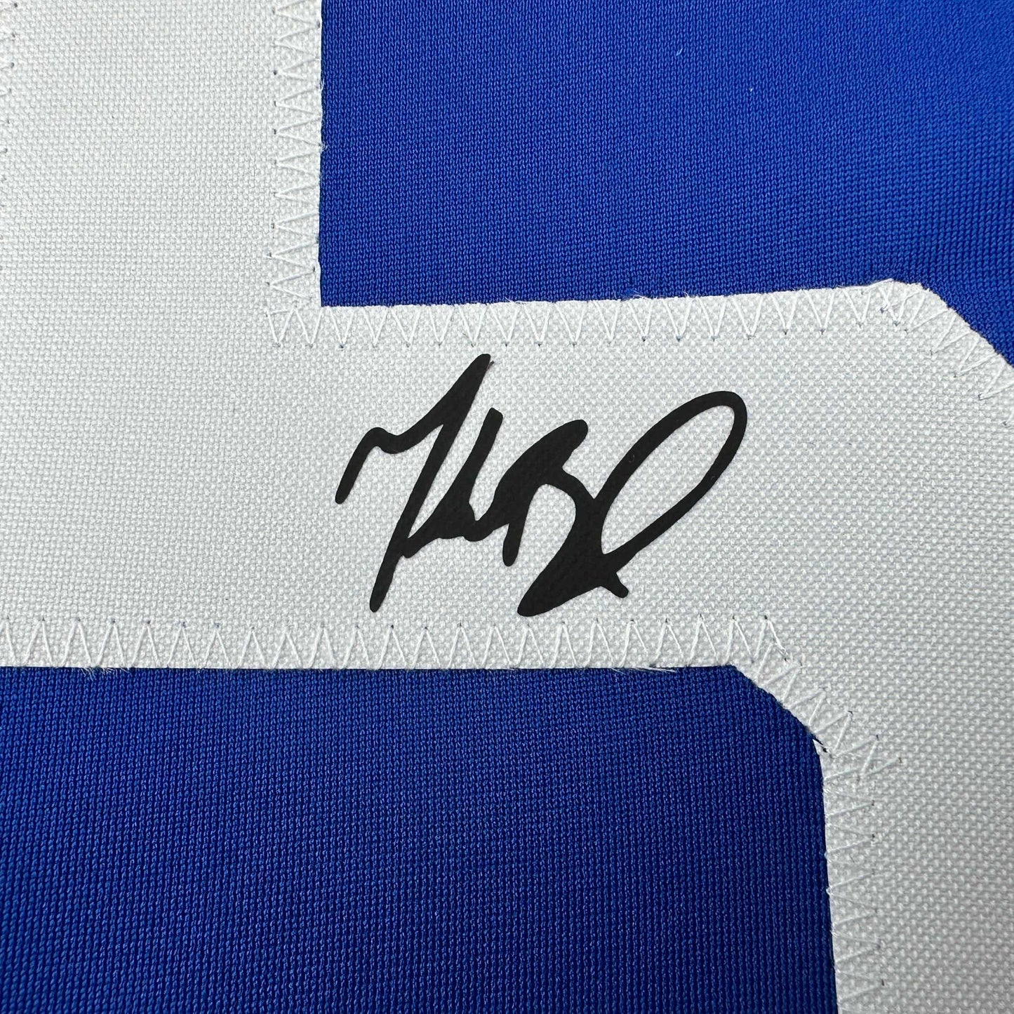 Facsimile Autographed Mookie Betts Los Angeles LA Blue Reprint Laser Auto Baseball Jersey Size Men's XL