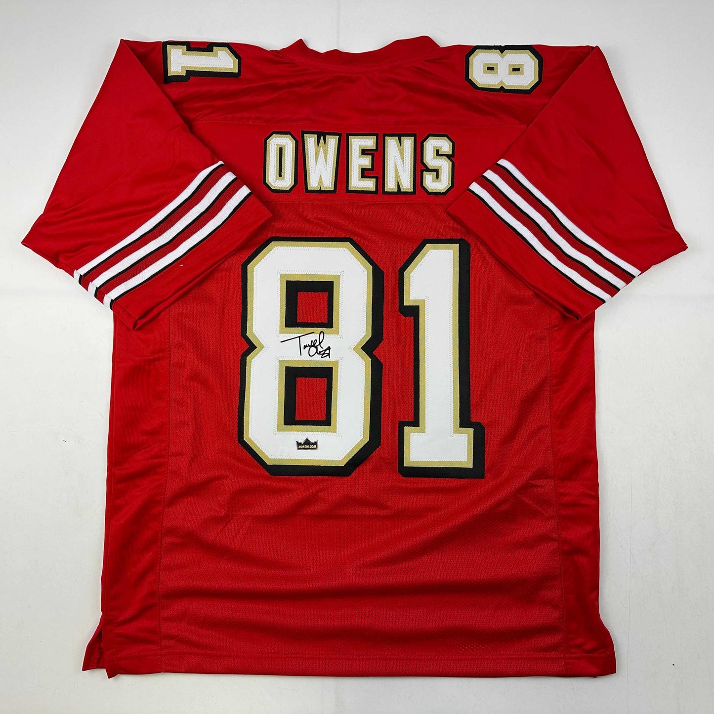 Facsimile Autographed Terrell Owens San Francisco Red Reprint Laser Auto Football Jersey Size Men's XL
