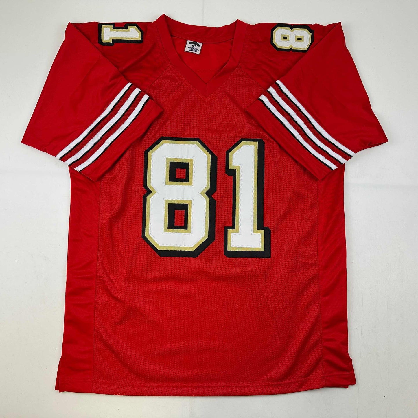 Facsimile Autographed Terrell Owens San Francisco Red Reprint Laser Auto Football Jersey Size Men's XL
