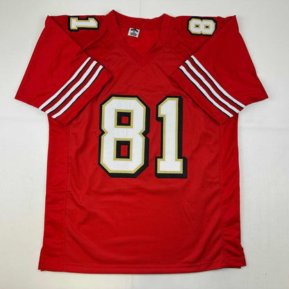 Facsimile Autographed Terrell Owens San Francisco Red Reprint Laser Auto Football Jersey Size Men's XL