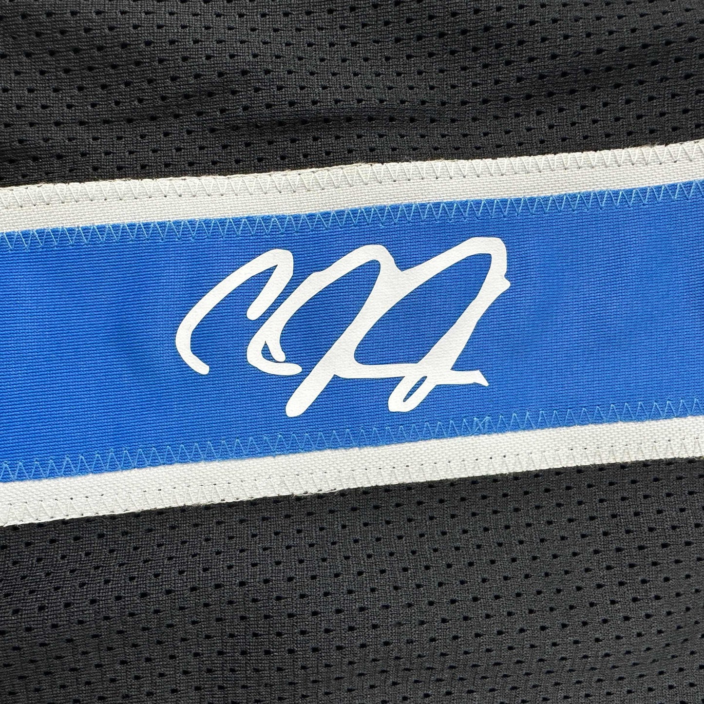 Facsimile Autographed Calvin Johnson Detroit Black Reprint Laser Auto Football Jersey Size Men's XL