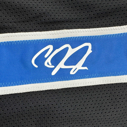 Facsimile Autographed Calvin Johnson Detroit Black Reprint Laser Auto Football Jersey Size Men's XL