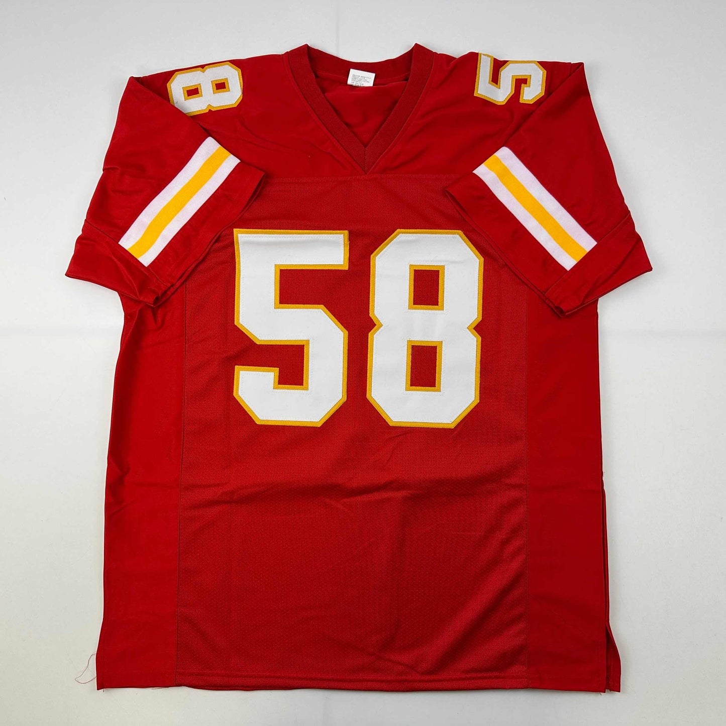 Facsimile Autographed Derrick Thomas Kansas City Red Reprint Laser Auto Football Jersey Size Men's XL