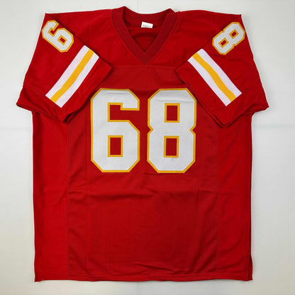 Facsimile Autographed Will Shields Kansas City Red Reprint Laser Auto Football Jersey Size Men's XL