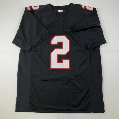 Facsimile Autographed Matt Ryan Atlanta Black Retro Reprint Laser Auto Football Jersey Size Men's XL