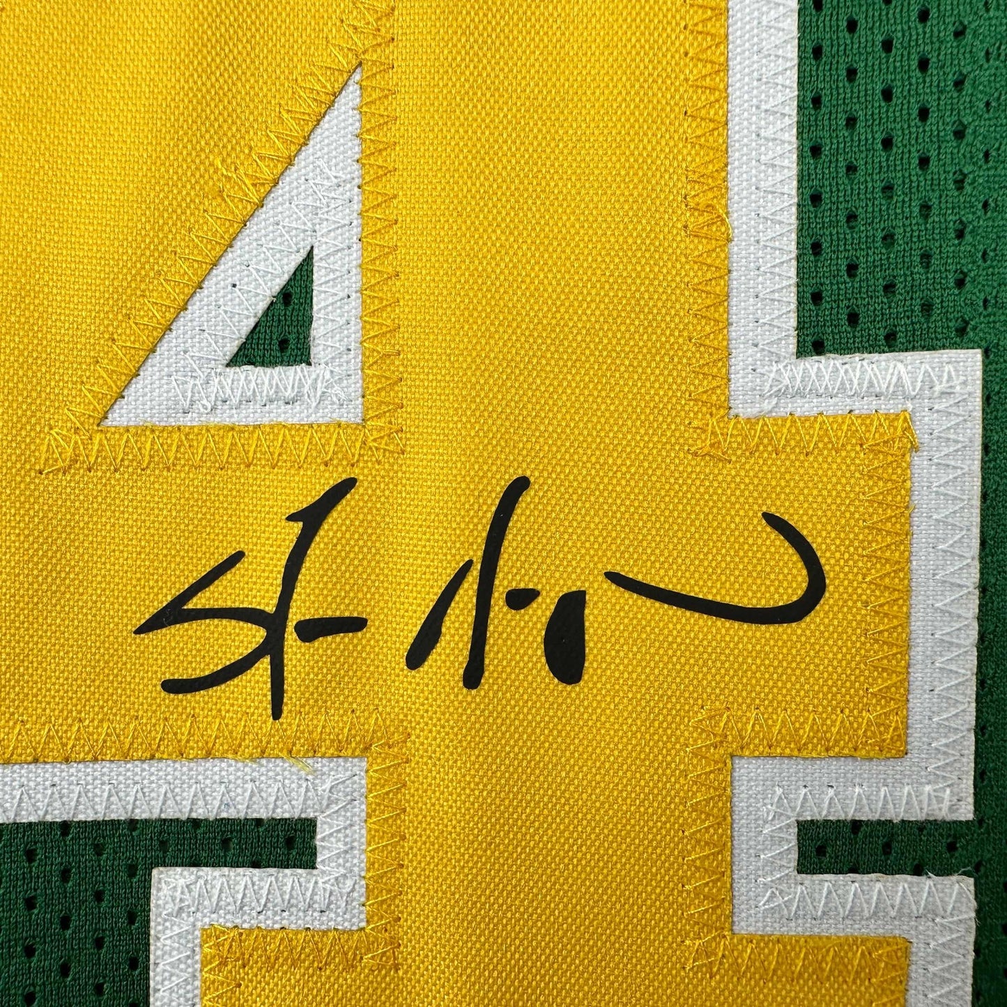 Facsimile Autographed Shawn Kemp Seattle Green Reprint Laser Auto Basketball Jersey Size Men's XL