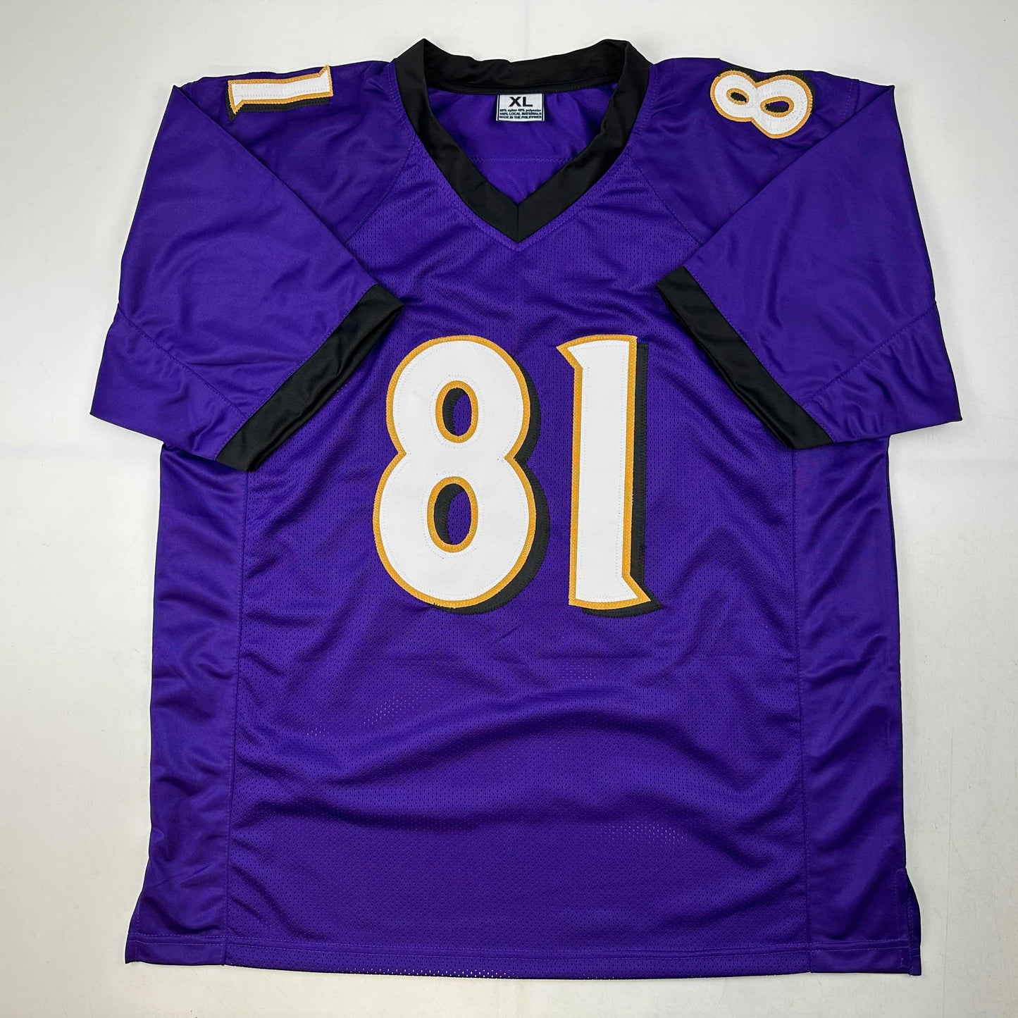 Facsimile Autographed Anquan Boldin Baltimore Purple Reprint Laser Auto Football Jersey Size Men's XL