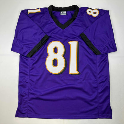 Facsimile Autographed Anquan Boldin Baltimore Purple Reprint Laser Auto Football Jersey Size Men's XL