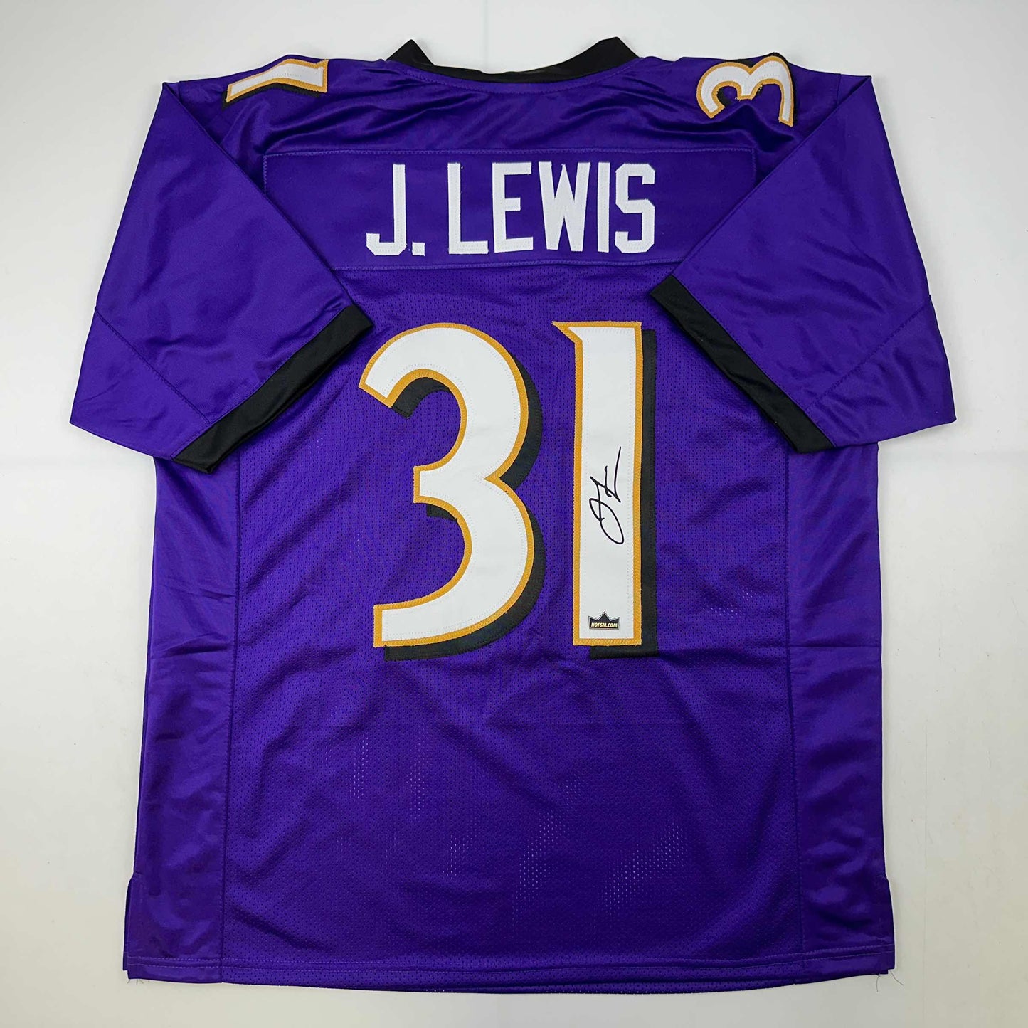 Facsimile Autographed Jamal Lewis Baltimore Purple Reprint Laser Auto Football Jersey Size Men's XL