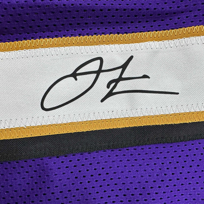 Facsimile Autographed Jamal Lewis Baltimore Purple Reprint Laser Auto Football Jersey Size Men's XL