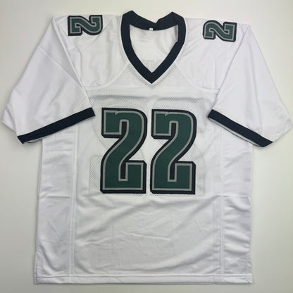 Autographed/Signed Asante Samuel Sr. Philadelphia White Football Jersey JSA COA