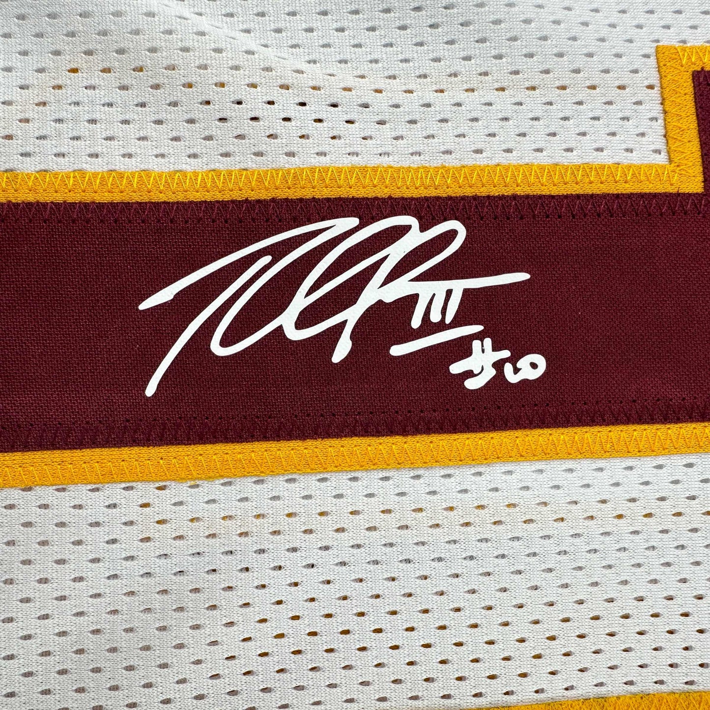 Facsimile Autographed Robert Griffin III Washington White Reprint Laser Auto Football Jersey Size Men's XL