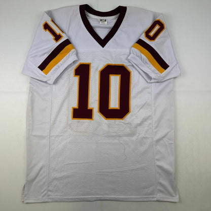 Facsimile Autographed Robert Griffin III Washington White Reprint Laser Auto Football Jersey Size Men's XL