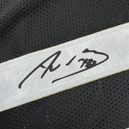 Facsimile Autographed Alejandro Villanueva Pittsburgh Black Reprint Laser Auto Football Jersey Size Men's XL